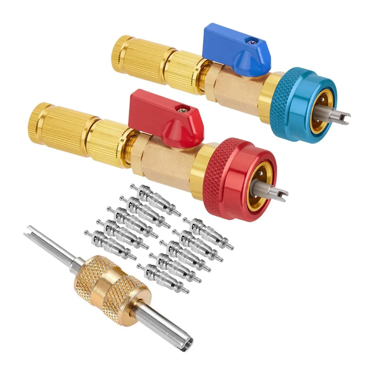 R134A Valve Core Quick Remover Installer High / Low Pressure Valve Core Remover Tool for Refrigerant Air Conditioner