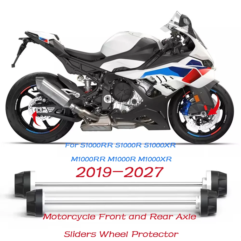 For S1000RR S1000R S1000XR M1000RR M1000R M1000XR 2019-2027 Motorcycle Front and Rear Axle Sliders Wheel Protector