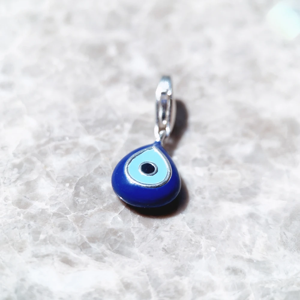 Turkey Eye Blue Enamel Culture Charm Pendant 925 Sterling Silver New DIY Jewelry Lucky Accessories For Women Men