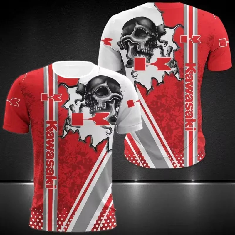 

Outdoor Men's And Women's Kawasaki Motorcycle Riding Tops Breathable Quick Drying Sports Round Neck Short Sleeved T-Shirts