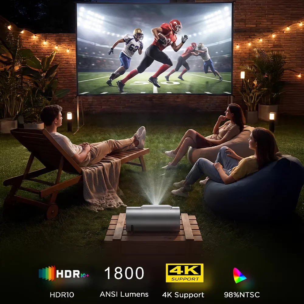 Touyinger L10 Cylindrical Projector 1800ANSI Full HD Multi-functional Adjustable Autofocus Home Theater Video Android 14.0 Beam