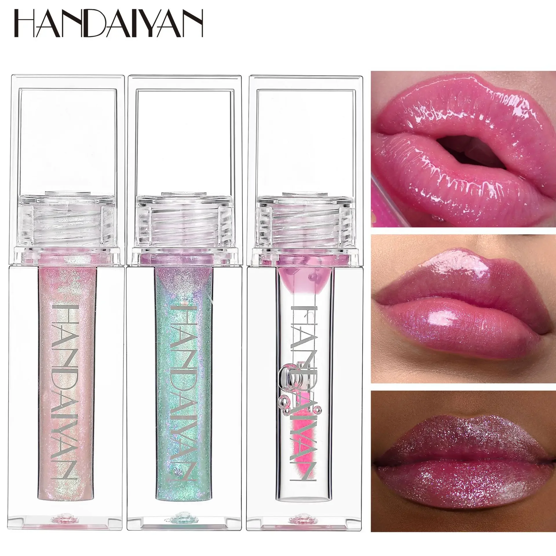 

HANDAIYAN New Color Change Lip Gloss Shine Moisturizing Waterproof Long Lasting No Fading Cute Fashion 10 Color Lip Oil 2.3ml