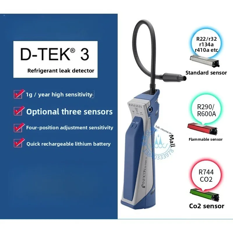 

D-TEK3 Refrigerant Leak Detector INFICON Air Conditioning Freon Snow Leak Pick Up