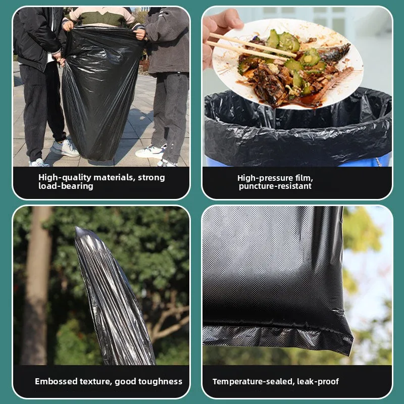 Extra Large Thickened Black Garbage Bags 100L for Commercial Use Restaurant Property Hotel Sanitation Special Large Kitchen Bags