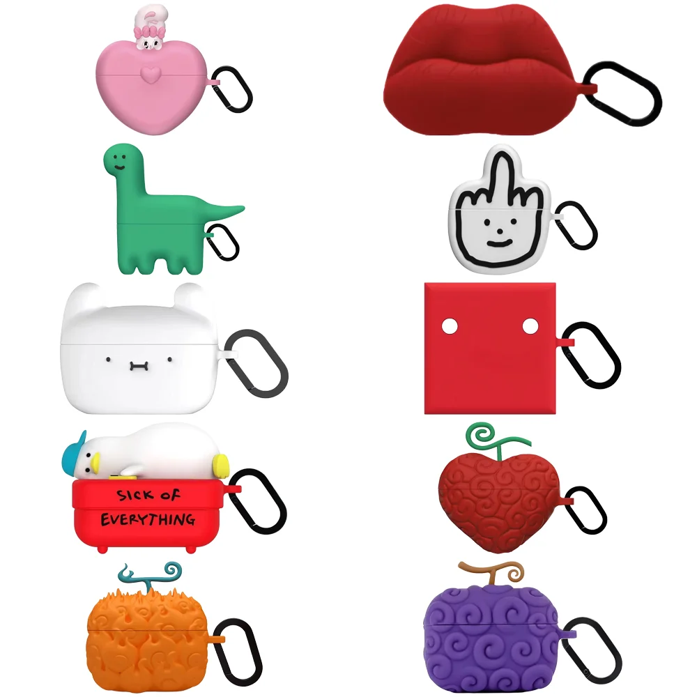 3D Fruit Silicone Protective Case for AirPods Pro2 Pro Earbuds Cover with Hook