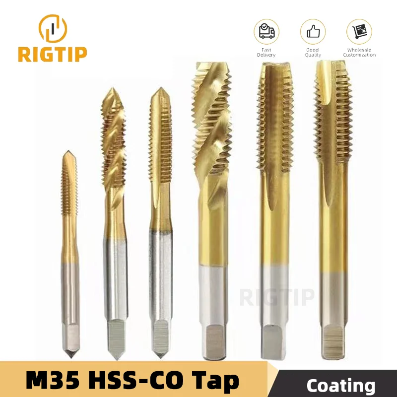 

Metric M35 HSS Cobalt Tap Titanium Plated Straight/Spiral Flute Machine Thread For Metal M2 M2.5 M3 M4 M5 M6 M8 M10 M12 M14 M16