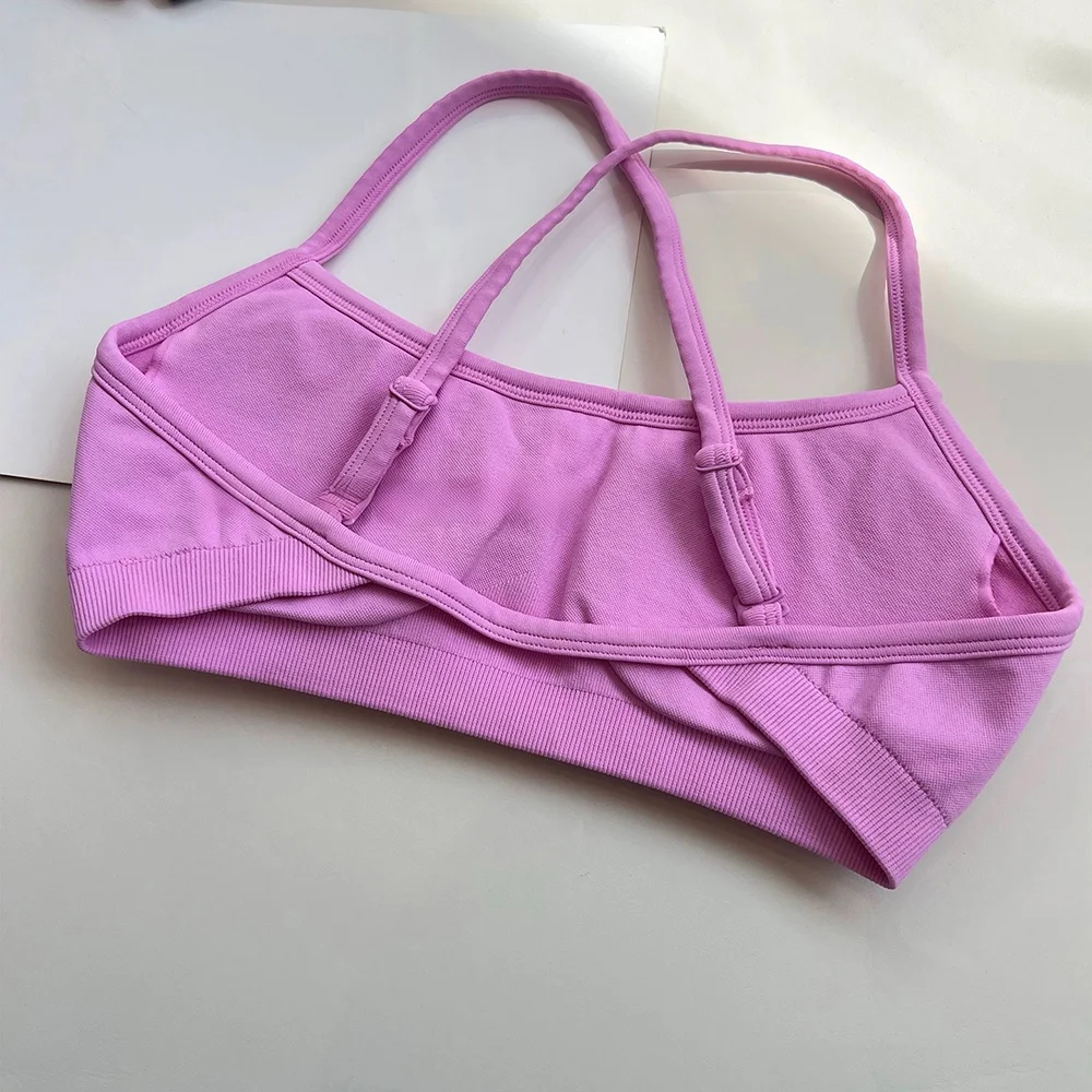 Damen-Sport-BH mit überkreuztem Rücken, stoßfest, gerafft, sexy Gym-Lauf-BH, Sommer-Yoga-Weste, bequeme Outdoor-Fitnesskleidung – Detail 7