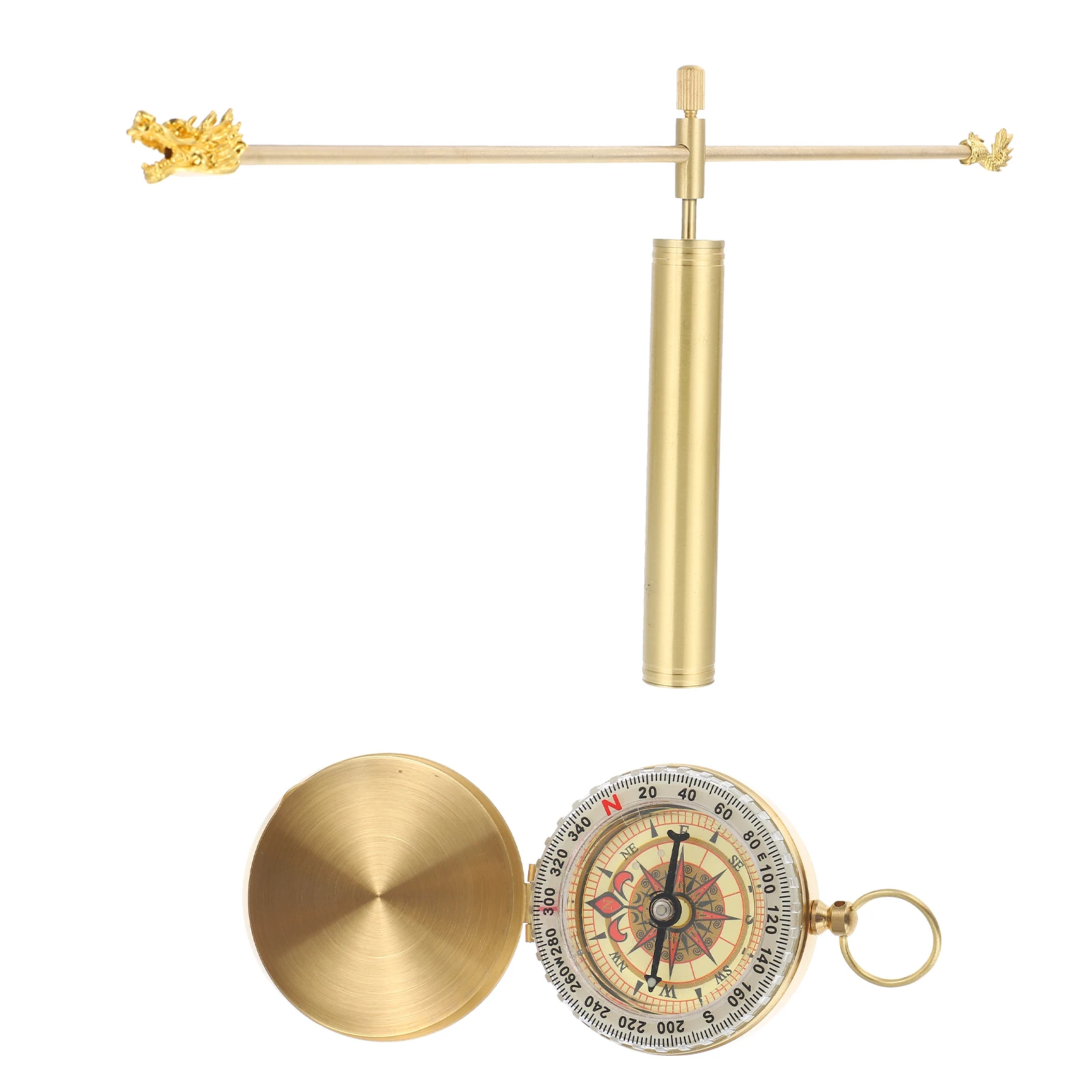 

Copper Divining Rod Compass Set Portable Feng Shui Detection Tool Dragon head Dowsing Rod Water Probe Practical Use Tools Parts