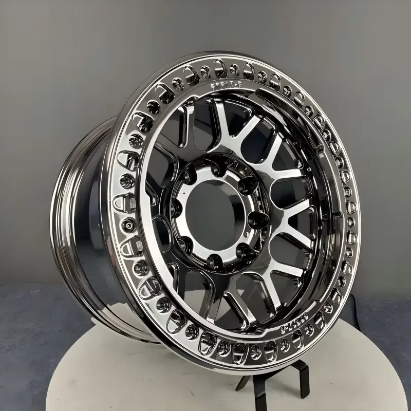JWYC 17-22 Inch 6-Lug 5x5.5 6061-T6 Forged Beadlock Wheels Silver Fit for Truck Offroad