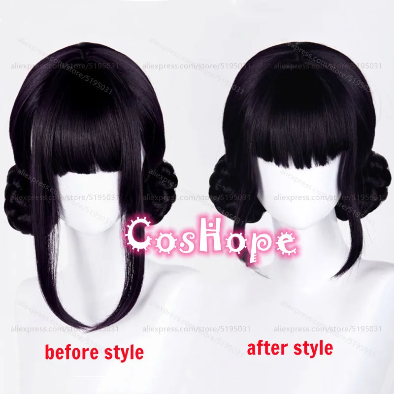 KPop デーモンハンターズ ゾーイ コスプレウィッグ黒紫かつらアニメ耐熱合成かつらハロウィンカーニバル衣装