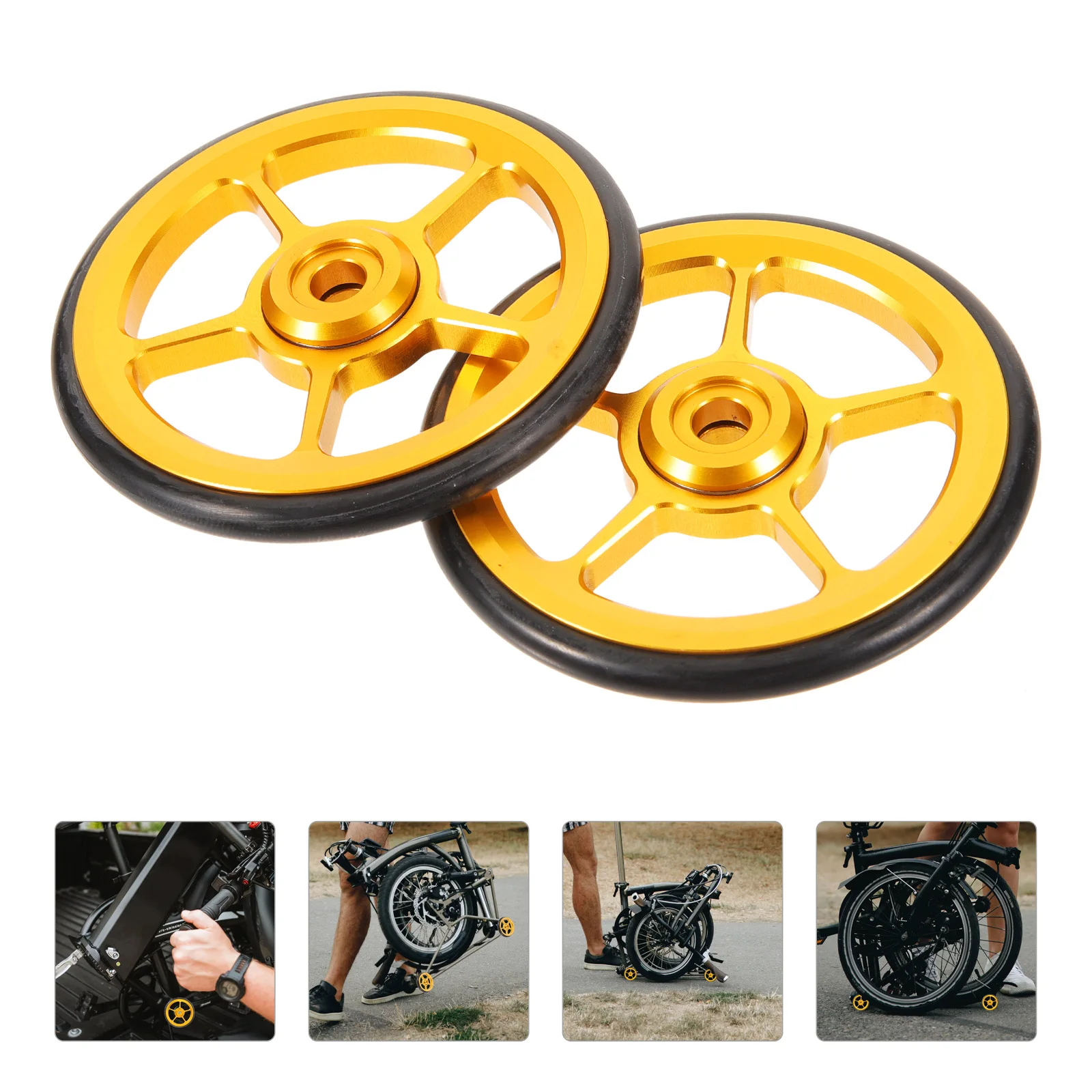 

2pcs Sturdy Folding Bike Wheels Easy Rolling Replacement Compact Extension Wheel For Portable Folding Bikes Outdoor Accessory