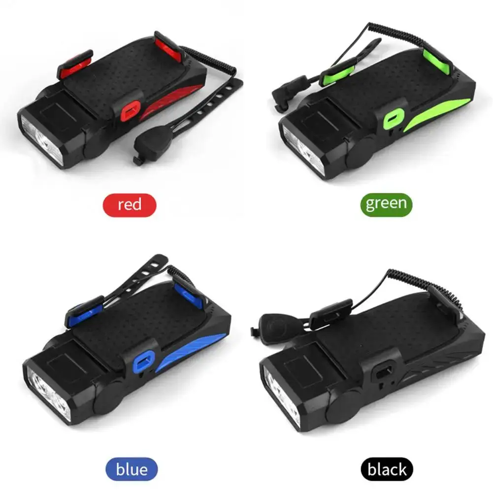 4-in-1 Bicycle Headlight Mobile Phone Holder Horn 5 Mode USB Charging Highlight Cycling Front Light