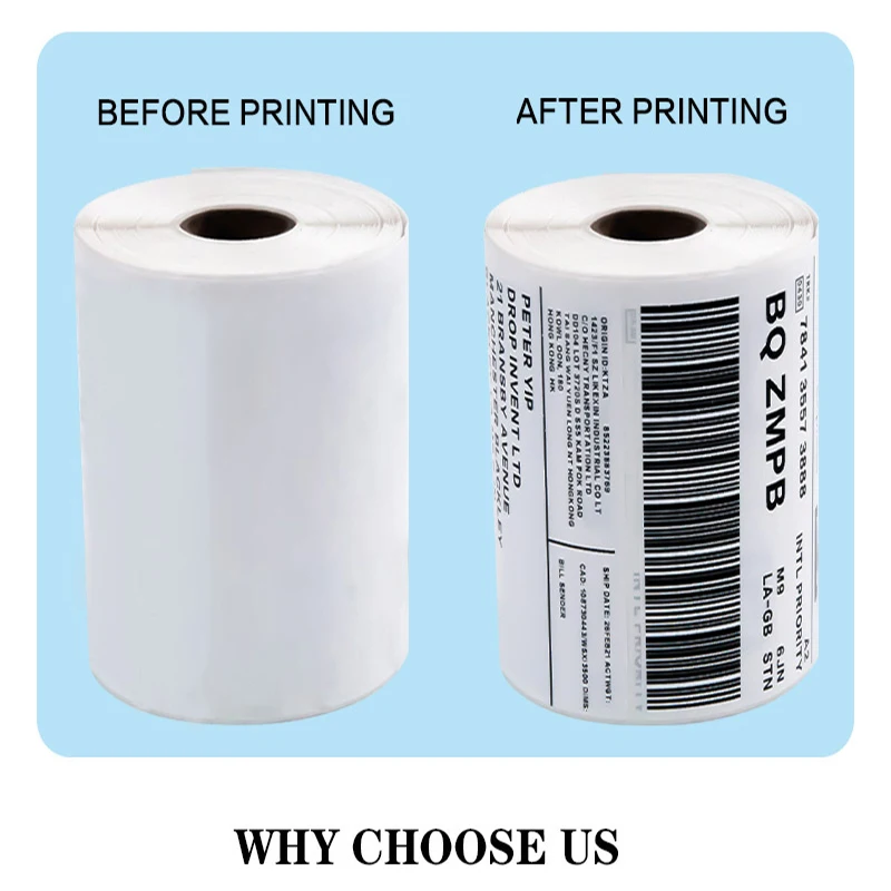 LKX 4x6 Inch Thermal Paper Adhesive Paper Shipping Labels All-Purpose Sticker Self-adhesive Waterproof Oil-Proof for 241BT