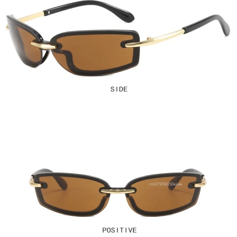 Rimless Y2K Candy Color Sunglasses Metal Small Square Frame Sunglasses Women Men UV Protection Women's Sun Glasses Eyewear 2025