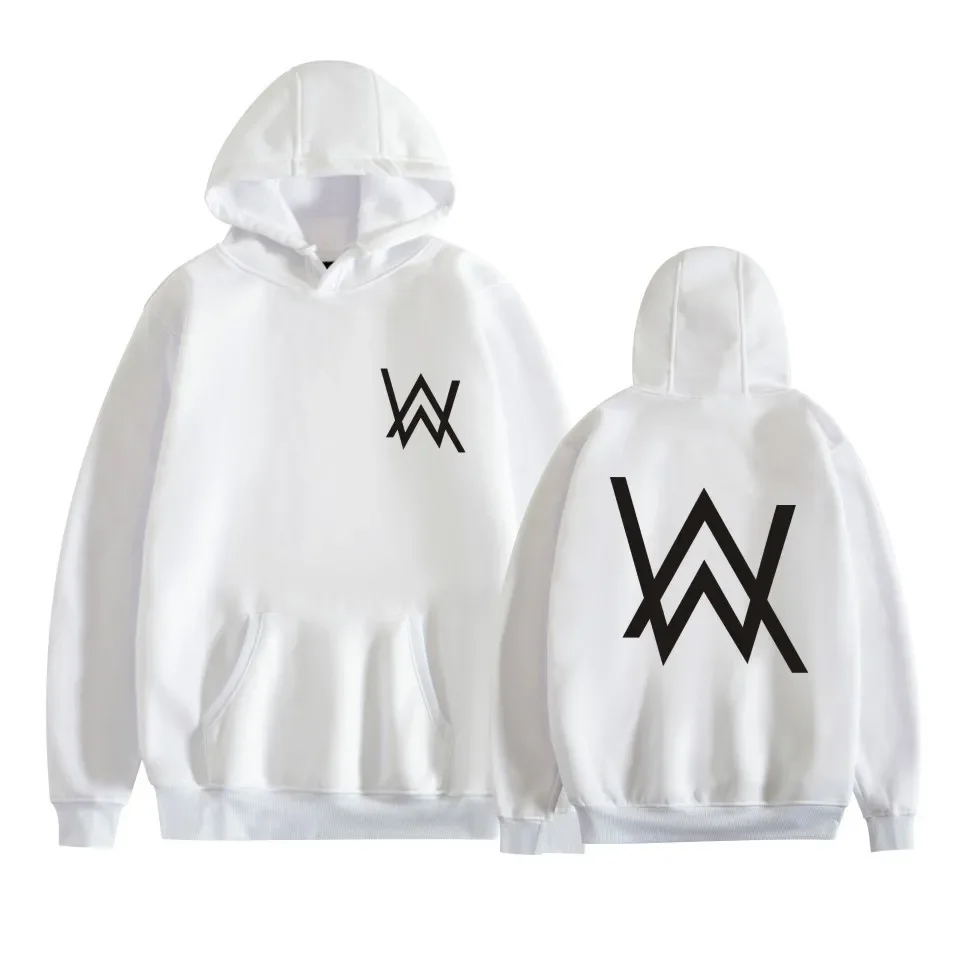 سترة بغطاء للرأس من Alan Walker DJ Style كاجوال فضفاضة تناسب للجنسين، سترة بغطاء للرأس منقوشة للرجال والنساء