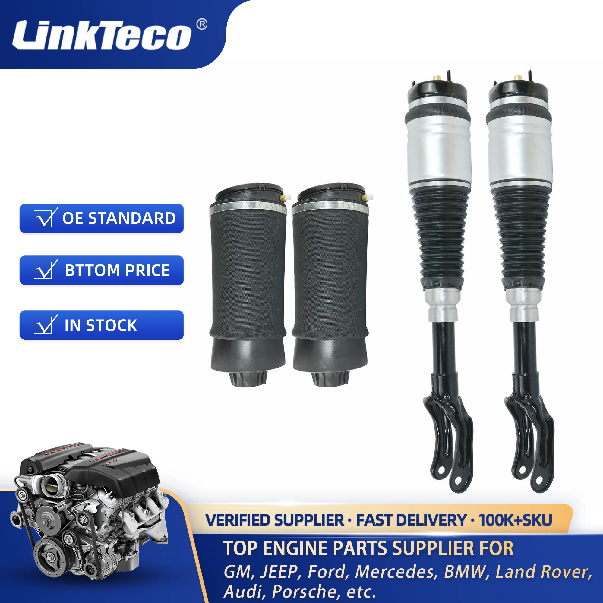 Air Suspension Shock Struts & Springs Kit For 2011-2016 J Grand Cherokee 4pcs