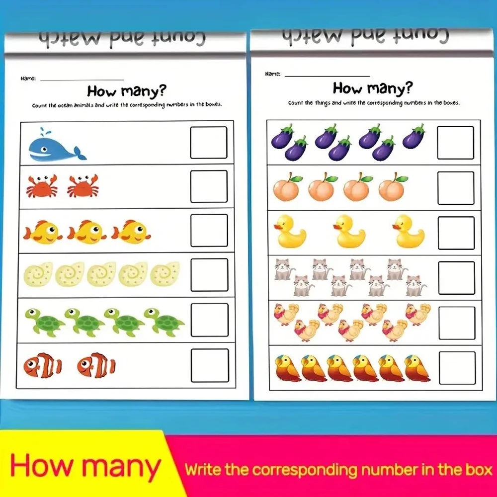 Interactive Preschool Math Workbook with Number Tracing, Use - Educational Math Book for Number Recognition