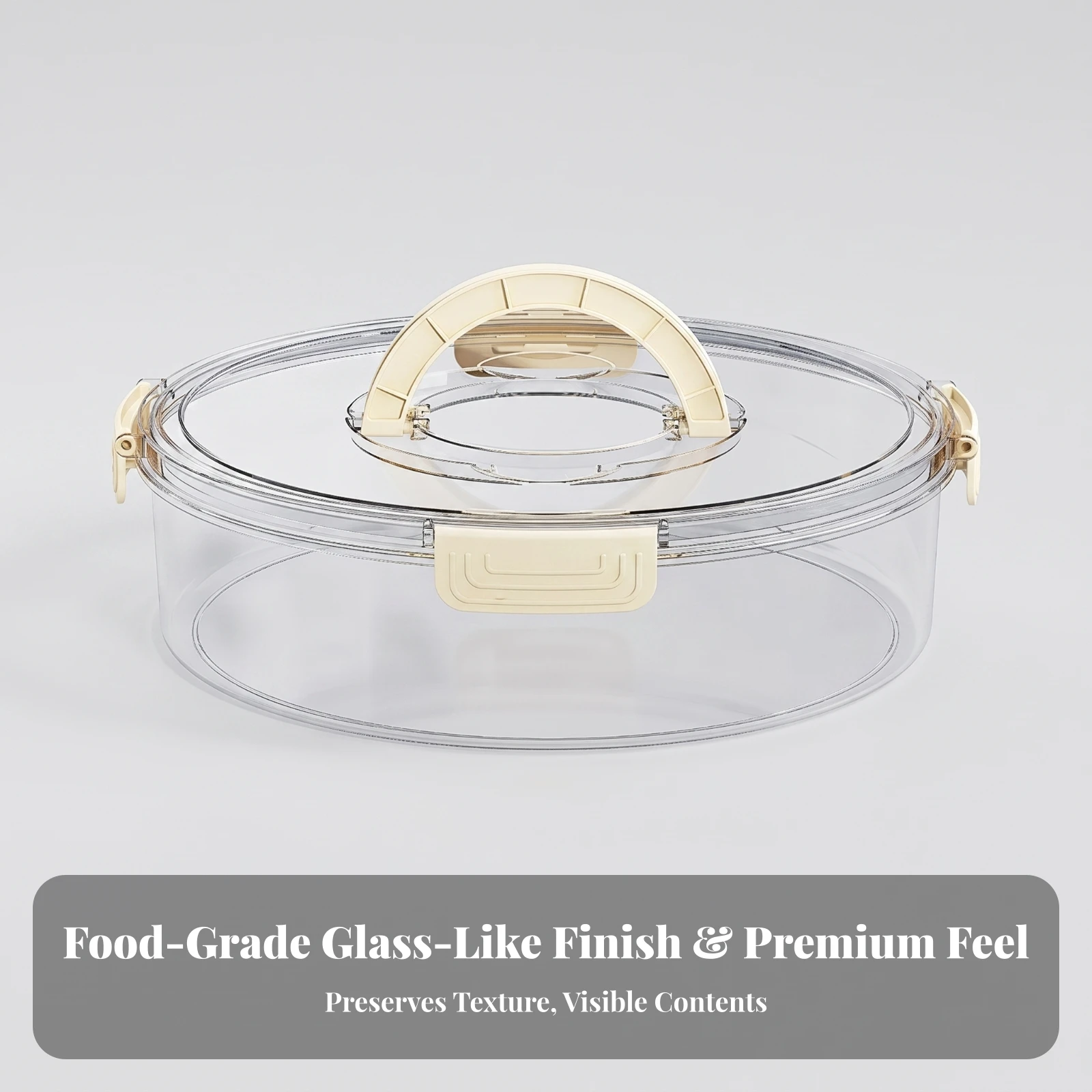 Container Transparent Food Storage Container with Handle Clear Food Keeper with Locking Clasps Secure for Meal Preppers