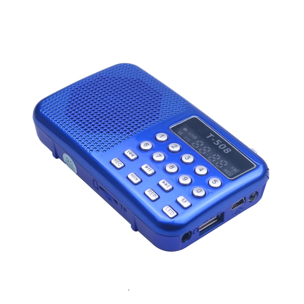 T-508 Portable Radio FM Stereo Digital Radio Display Speaker With LED Flashlight Support Tf Card U Disk LED Display Radio