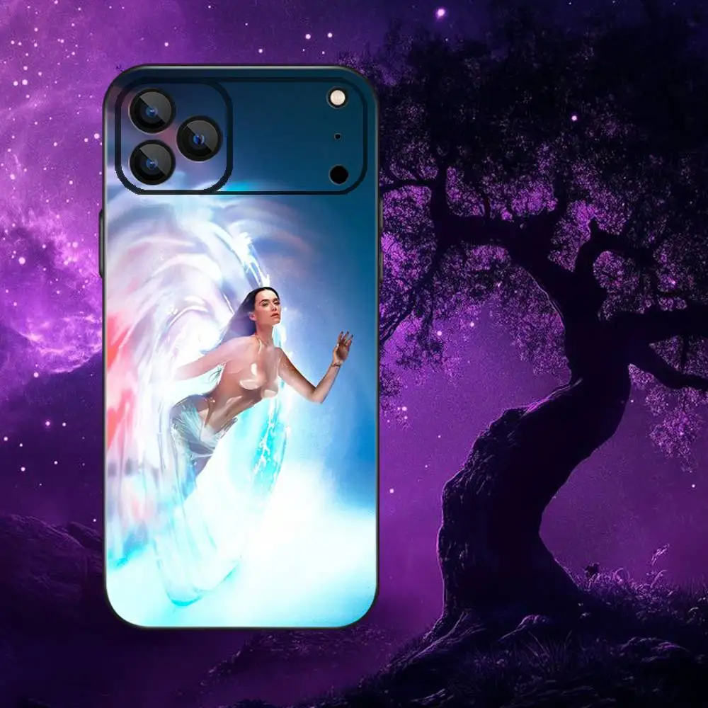 Funda de teléfono K-Katy P-Perry Singer para iPhone 17,16,15,14,13,12,Pro,Max,Plus,E,SE4,Air,Mini caja suave negra