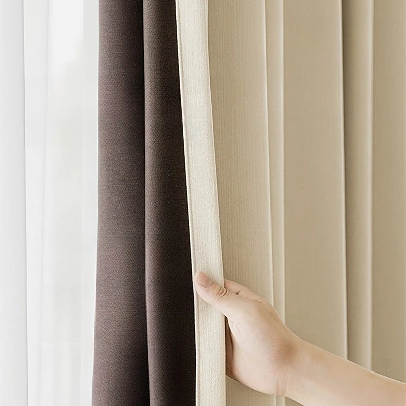 Custom Size European Blackout Master Chenille Sun Protection Insulation Opaque Sun Shade Curtains for Living Dining Room Bedroom