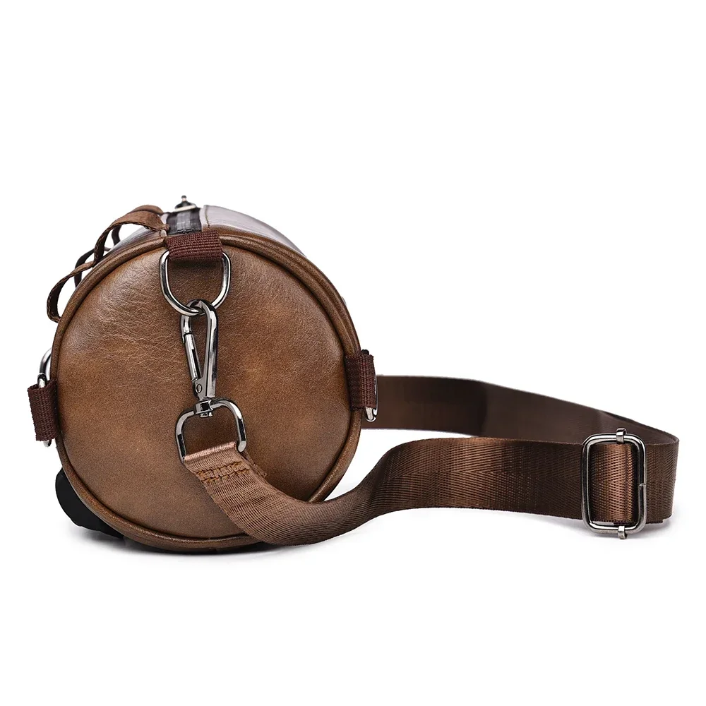 WEIXIER Men\'s Shoulder Bag Fashion Personality PU Leather Crossbody bags Large Capacity Leisure Waterproof Circular Man Bags 가방