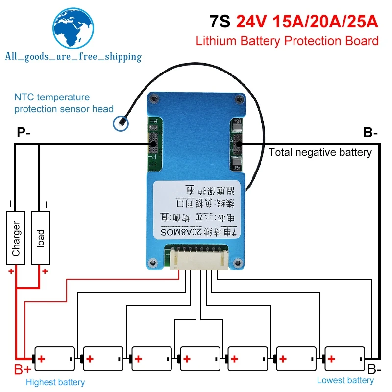 Tzt Bms 7S 24V 15A … - image
