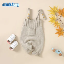 0-18m Baby Rompers Clothes Fashion Camel Sleeveless Knit Newborn Boys Girls Strap Jumpsuits Outfits One Piece Infantil Playsuits