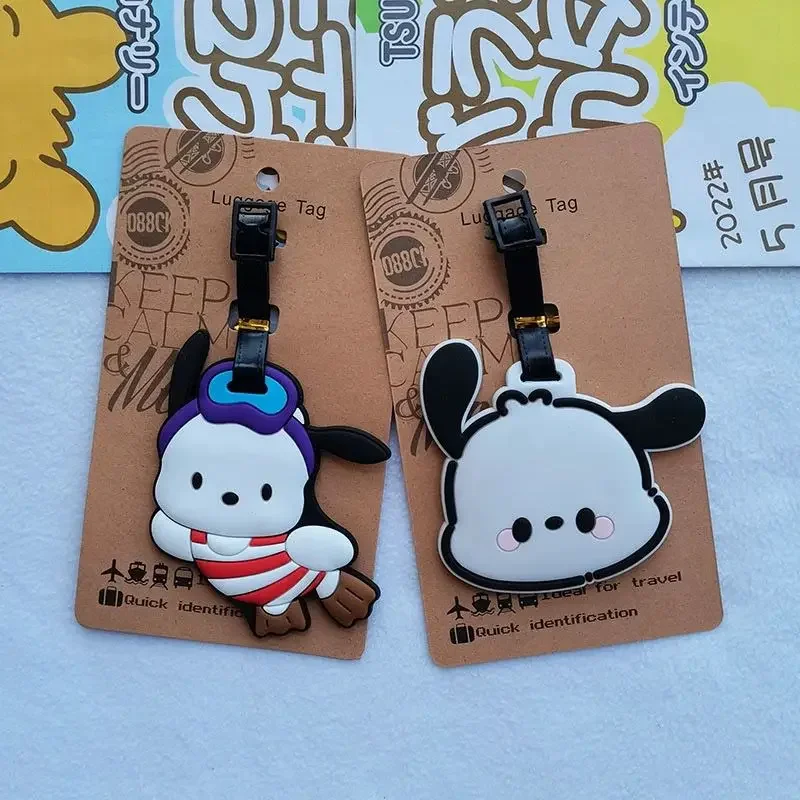 Kawaii Sanrio Pochacco Luggage Tag Boarding Pass Suitcase Tag Cartoon Cute Baggage Tag Hanging Ornaments Travel Check-in Tag