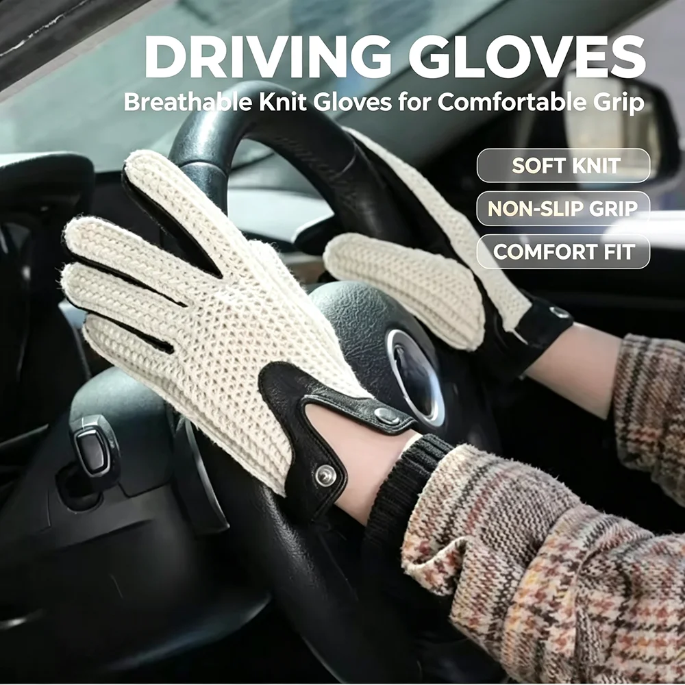 Vintage Unisex Motorcycle Mtb Gloves Motocross Thin Knit Mesh Durable breathable thin Sheepskin Driving Glove Men's women Work