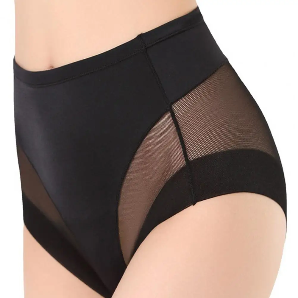 Women Underpants Quick Dry Stretchy Lightweight High-elasticity Mid Waist Breathable Seamless See-through Mesh Anti-septic Women