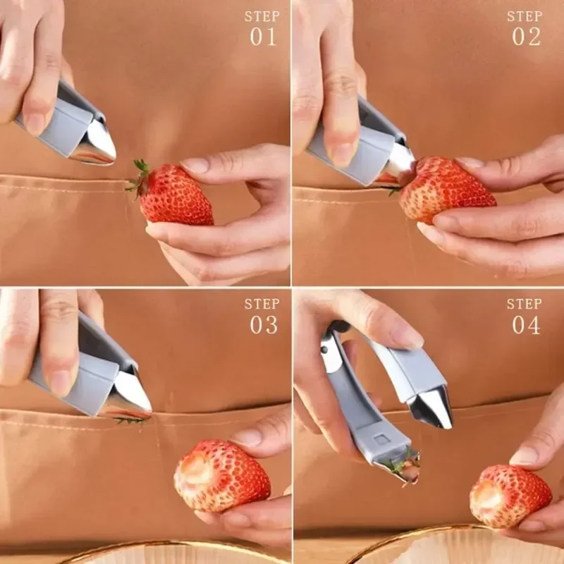 Kitchen Stainless Steel Pineapple Eye Corer Fruit Vegetable Knives Stem Remover Clip Strawberry Huller Peeler Tweezers Gadgets view 5