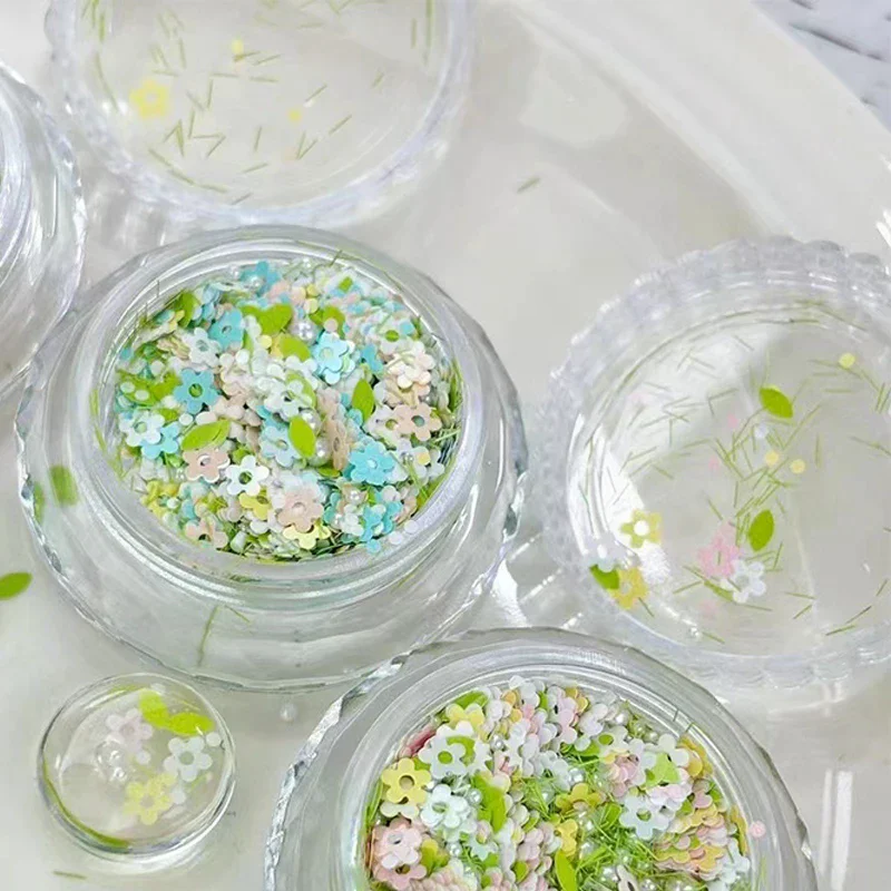 /JCS/Flower Pearl Mixed Glitter Nail Glitter Nail Polish Sequin Glitter Material Small Fresh DIY Wearing Armor Material