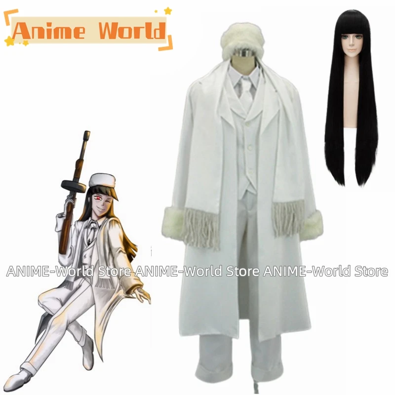 

《Custom Made》Hellsing B-girly Card Cosplay Costume Full Set Top+pant+coat+vest+hat+scarf Custom Size Any Size Wig Halloween