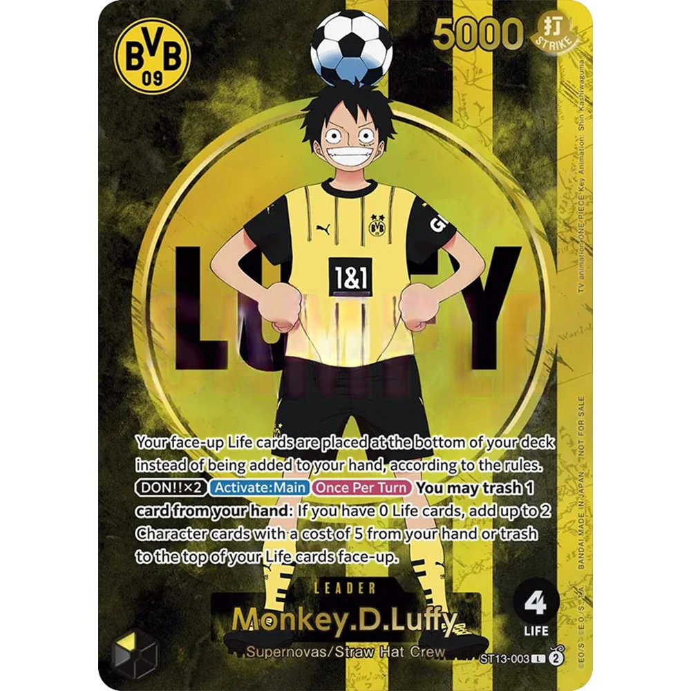 ONE PIECE Sammelkarten-Spiel Monkey.D.Luffy ST13-003 Strohhut-Team EN DIY Hochwertige Selbstgemachte Anime-Spielkarten Geschenk Spielzeug