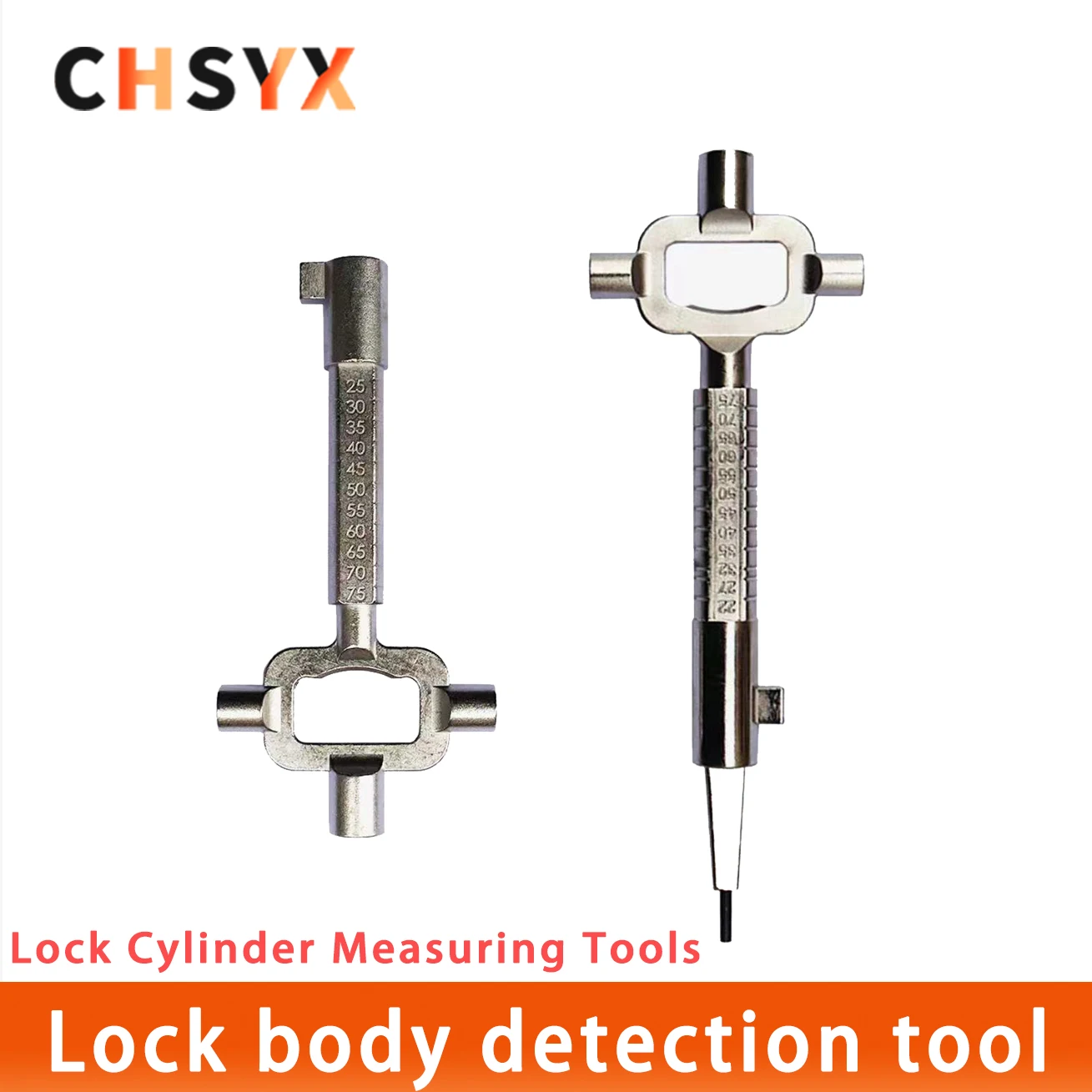 CHSYX 2 Types Multi Purpose Cylinder Gauge Cam Turner Spindle Turner Locksmith Auto Car Repair Lock Cylinder Measuring Tool