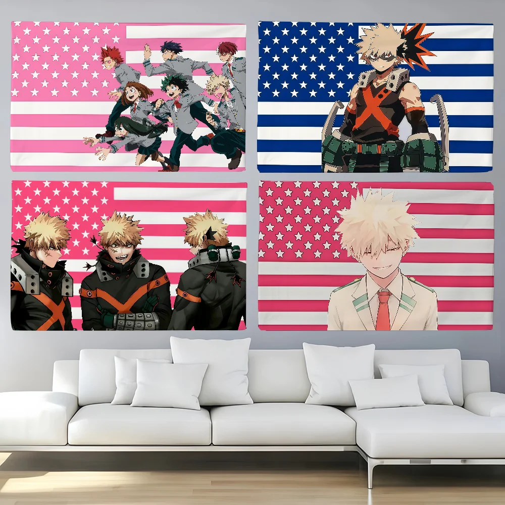 Comic My Hero Academia  flag For Decoration Outdoor Picnic  Hanging Home Camping Party Banner