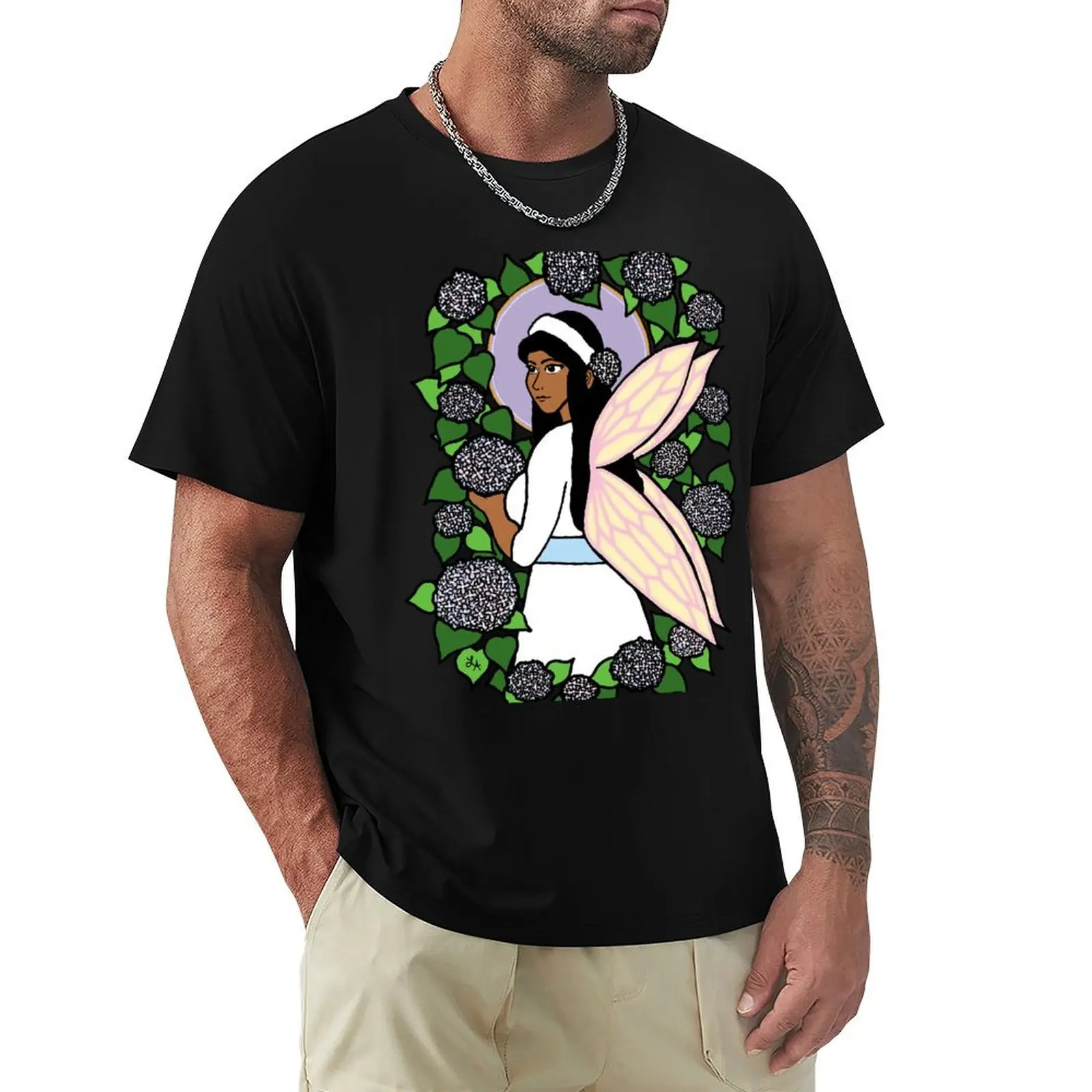 Native American Indigenous Flower Fairy - Hydrangea T-Shirt UV Protection Outdoor Tee Shirt