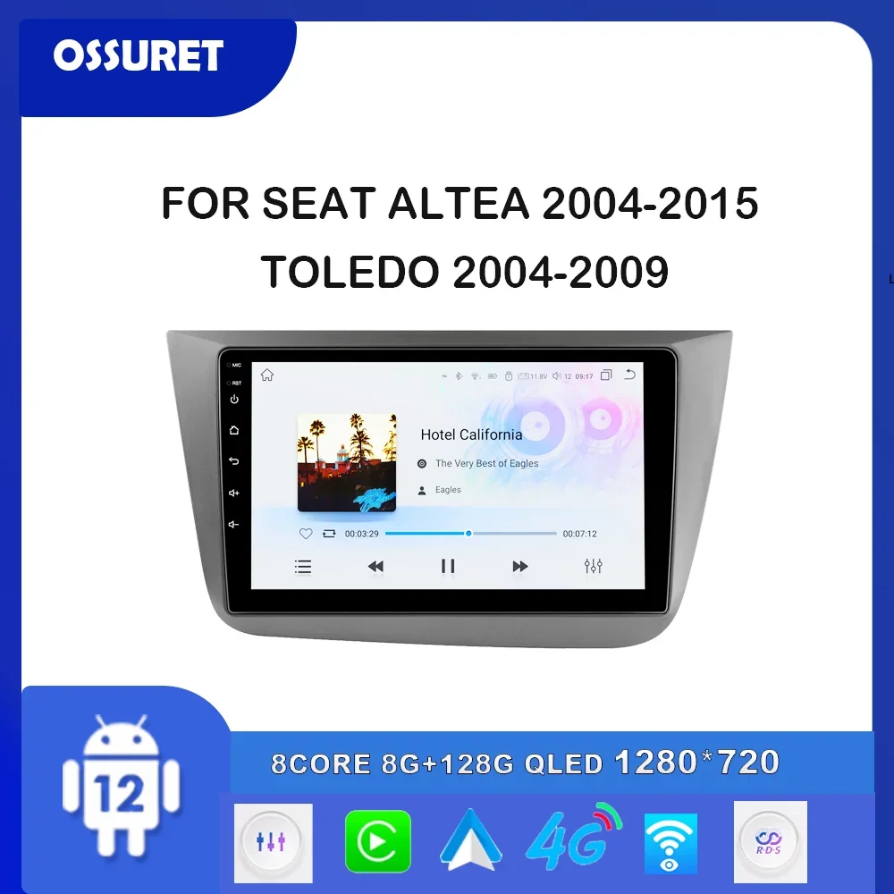 

7862 Carplay Android Auto Car radio for Seat Altea 2004-2015 For Toledo 2004-2009 multimedia player GPS navi Stereo 4G Screen