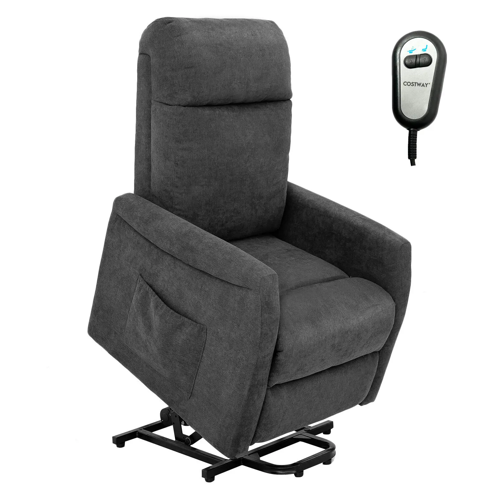 Costway Power Lift Recliner Chair for Elderly Living Room Chair w/ Remote Control Grey