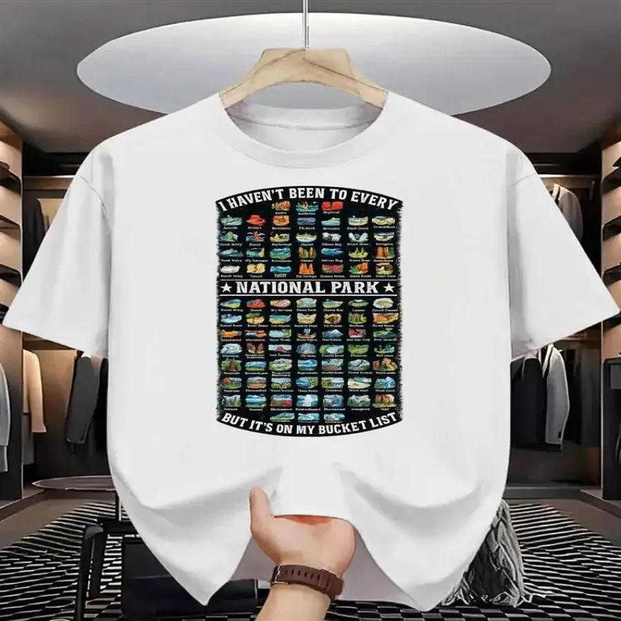 【Nuevo estilo】Camiseta vintage para hombre con un diseño inspirado en los parques nacionales, hecha de algodón puro de alta calidad para mayor durabilidad y estilo.