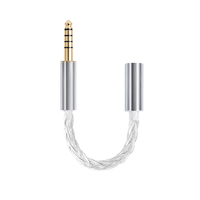 Koceta 8 Core Silver Plated Copper Earphone Headphone Coversion Cable Headset Cable 3.5 To 4.4 Male Female Jack Balanced Adapter