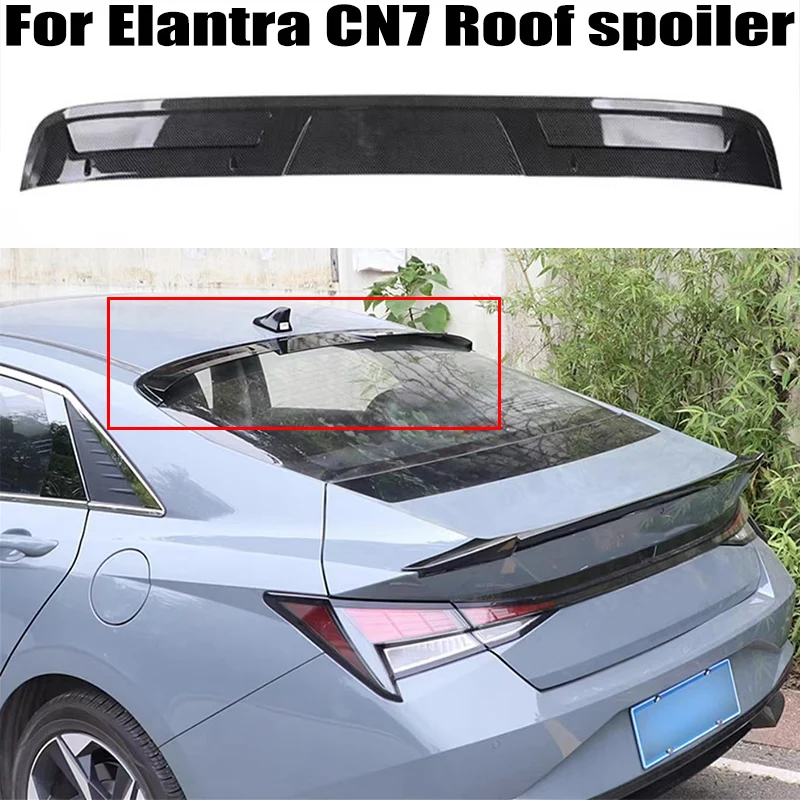 

For Hyundai Elantra Avante CN7 2020 2021 2022 ABS Plastic Rear trunk cover Roof spoiler wing Airfoil Exterior parts Accessories