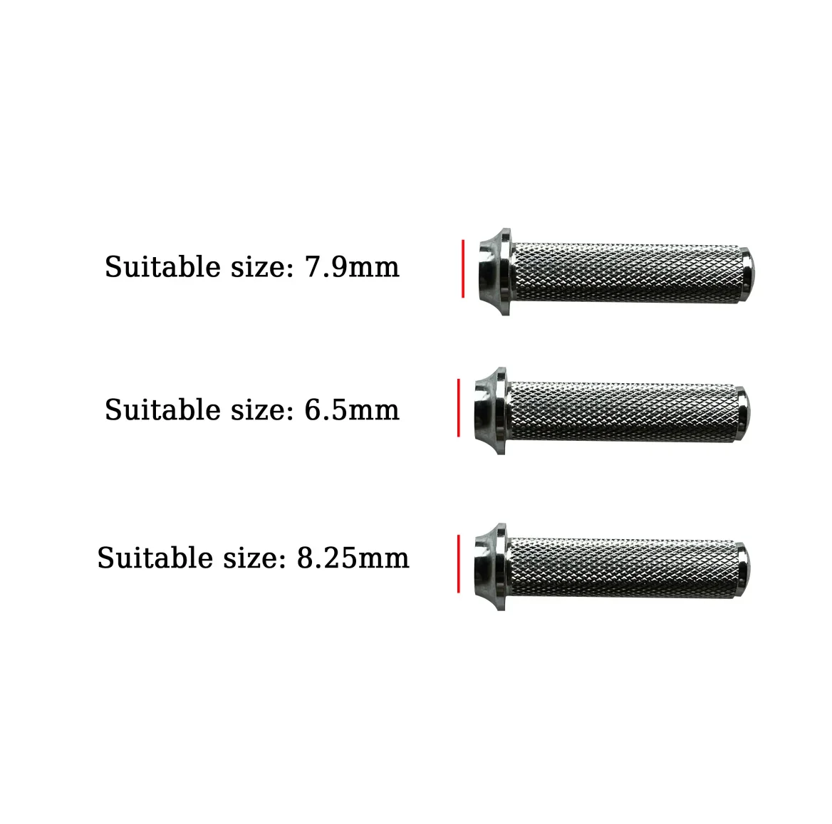 AIOUSHI-Full CNC Metal Head Lock Head, 3 Different Caliber, Silver and Black, Size 6.5mm, 7.9mm, 8.25mm