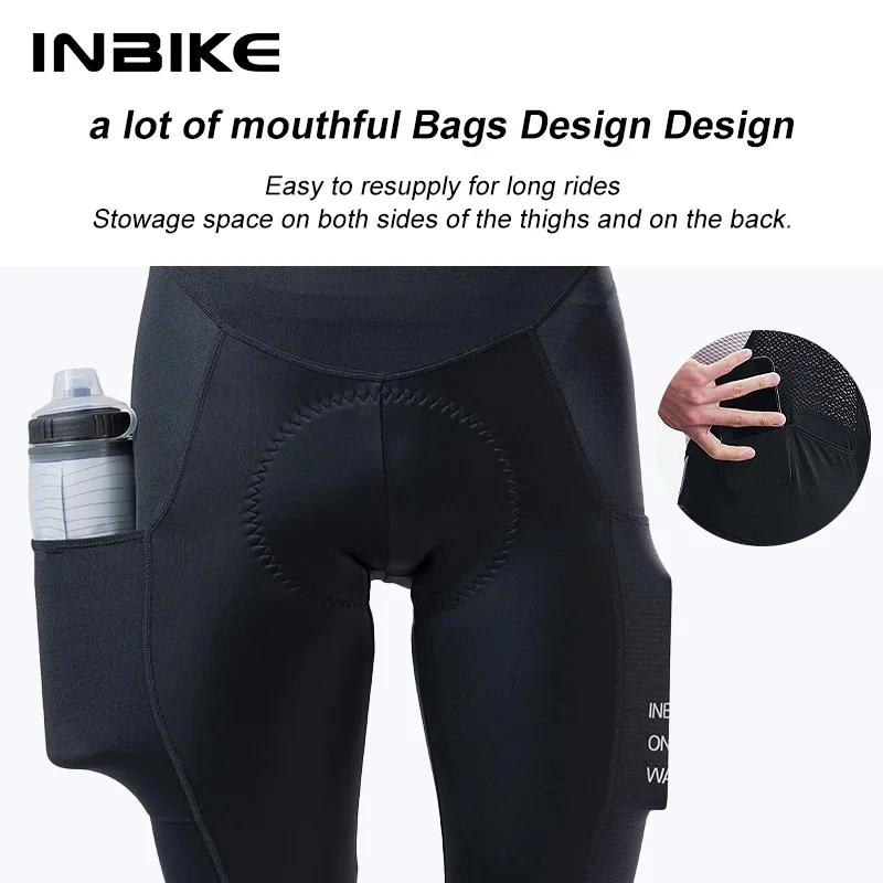 INBIKE-Pantalon coupe-vent avec rembourrage long pour homme, vêtements de vélo respirants, vêtements de cyclisme à séchage rapide, couche de base de cyclisme