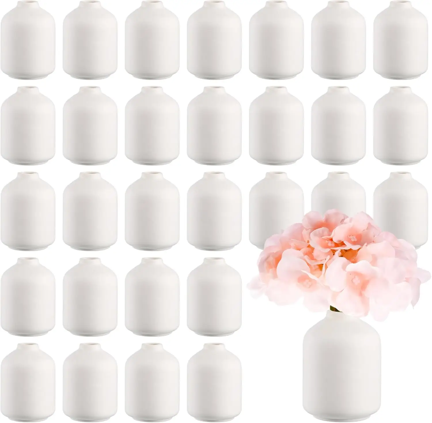 

Набор из 30 белых керамических ваз для цветов оптом, для Дня святого Валентина, свадебных композиций в стиле бохо, домашнего декора своими руками с пампасной травой