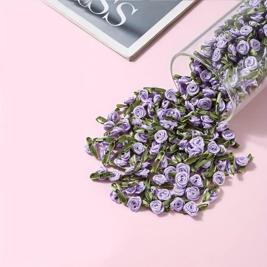 1/5/10/20/50/100pcs Artificial Roses with Leaves/Realistic Small Rose Flowers, Stems & Buds/Faux Blooms for DIY Crafts, Wedding,