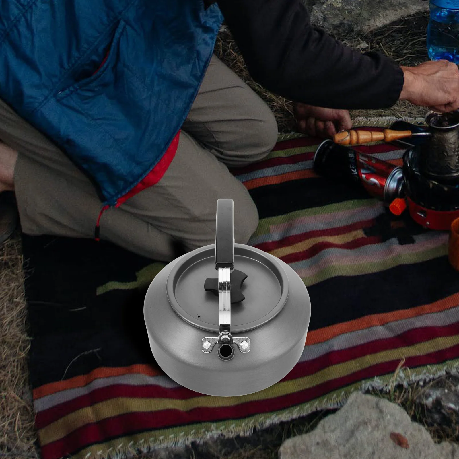 

Portable Water Camping Tea Kettle Aluminum Alloy Collapsible Travel Whistle Kettle Outdoor Gadgets Lightweight Stovetop Coffee