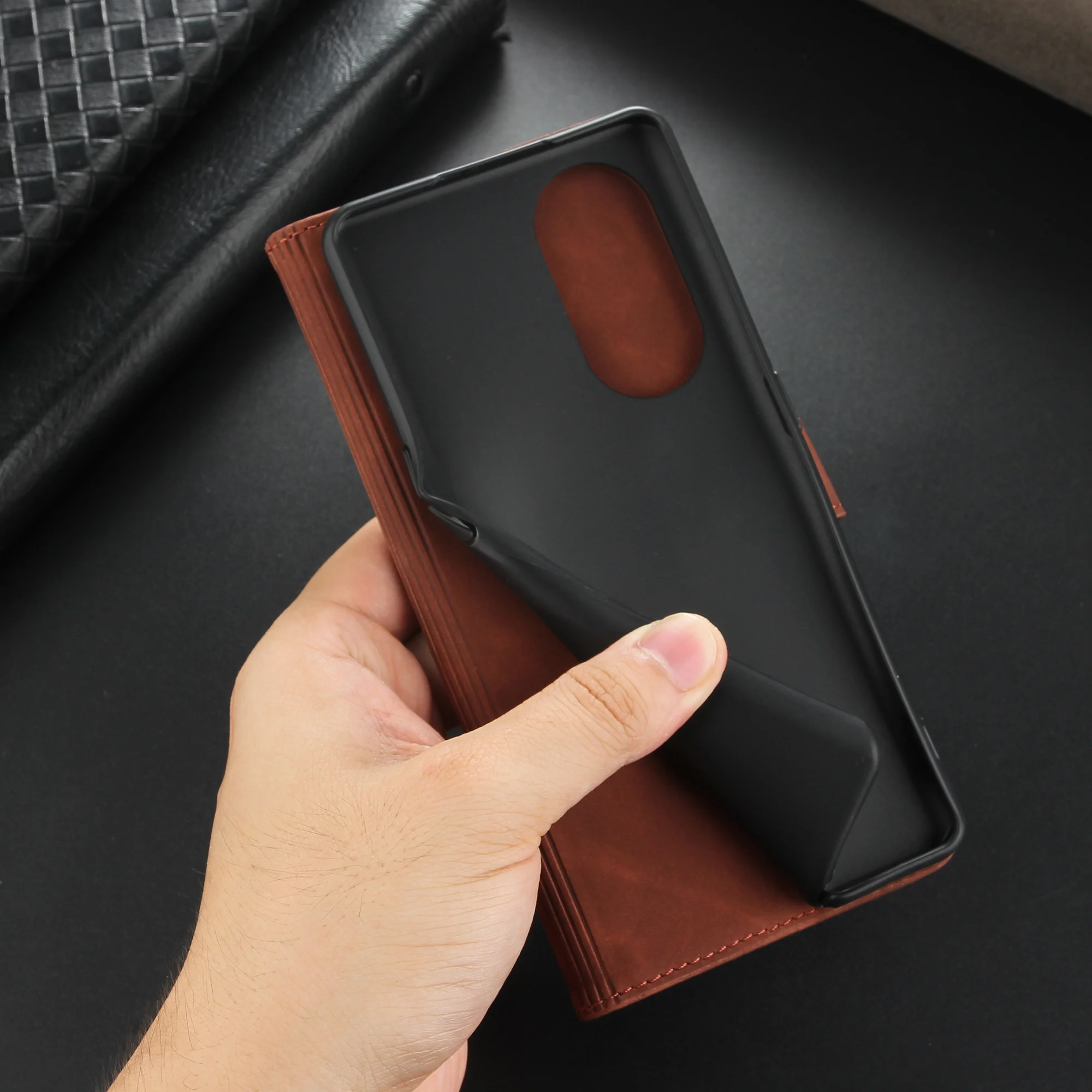 Kartensteckplatz Brieftasche Flip Leder Abdeckung für Oppo A1 Pro Magnetverschluss Fallschutz Handyhülle für Oppo A1 Pro Hülle 6,7 Zoll