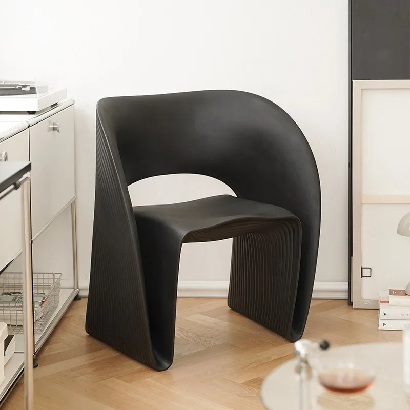 Nordic Living Room Chair Plastic Backrest Chair Individual Modern Ground Armchairs Outdoor Furniture Adult Garden Terrace Chairs
